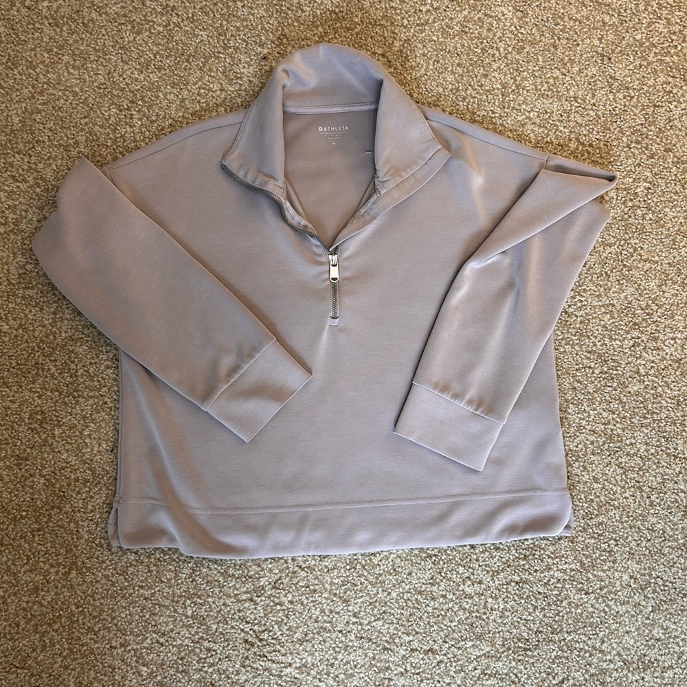 Athleta Lavender Quarter-Zip Sweatshirt